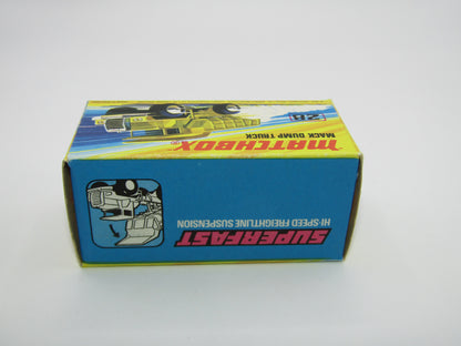 Matchbox Superfast No 28A Mack Dump Truck OLIVE DRAB with "i" Box