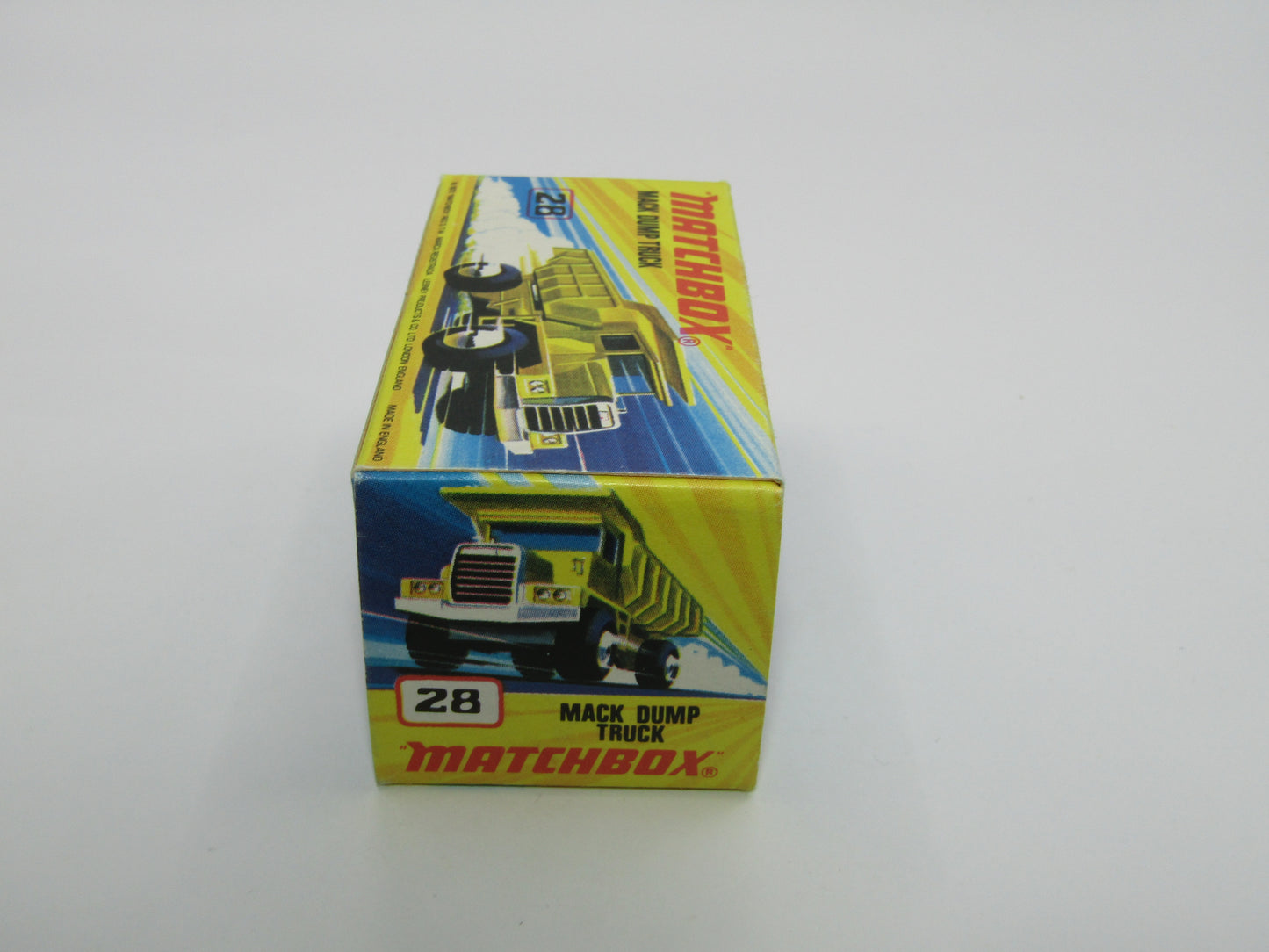 Matchbox Superfast No 28A Mack Dump Truck OLIVE DRAB with "i" Box