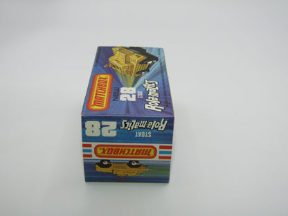 Matchbox Superfast No 28B Stoat, Olive Green, CHROME HUBS