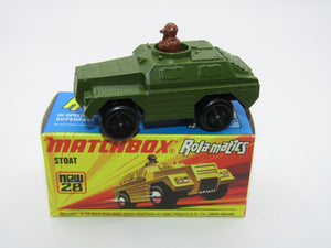 Matchbox Superfast No 28B Stoat, Light Olive Green, Black Base