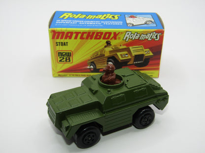 Matchbox Superfast No 28B Stoat, Light Olive Green, Black Base