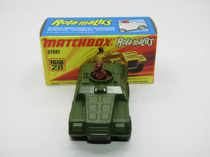 Matchbox Superfast No 28B Stoat, Light Olive Green, Black Base