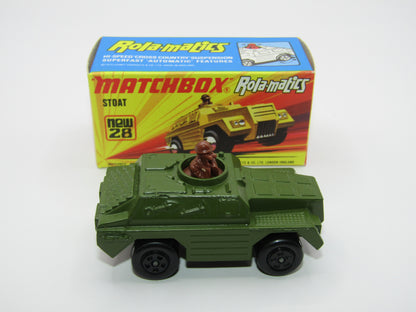 Matchbox Superfast No 28B Stoat, Light Olive Green, Black Base