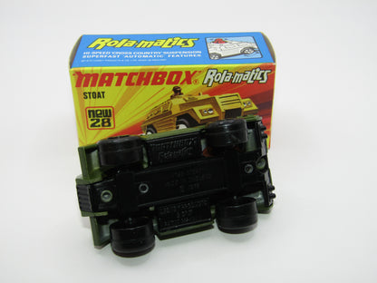 Matchbox Superfast No 28B Stoat, Light Olive Green, Black Base