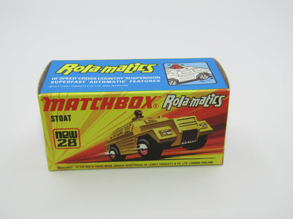 Matchbox Superfast No 28B Stoat, Light Olive Green, Black Base