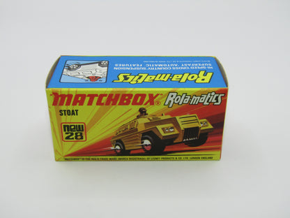 Matchbox Superfast No 28B Stoat, Light Olive Green, Black Base
