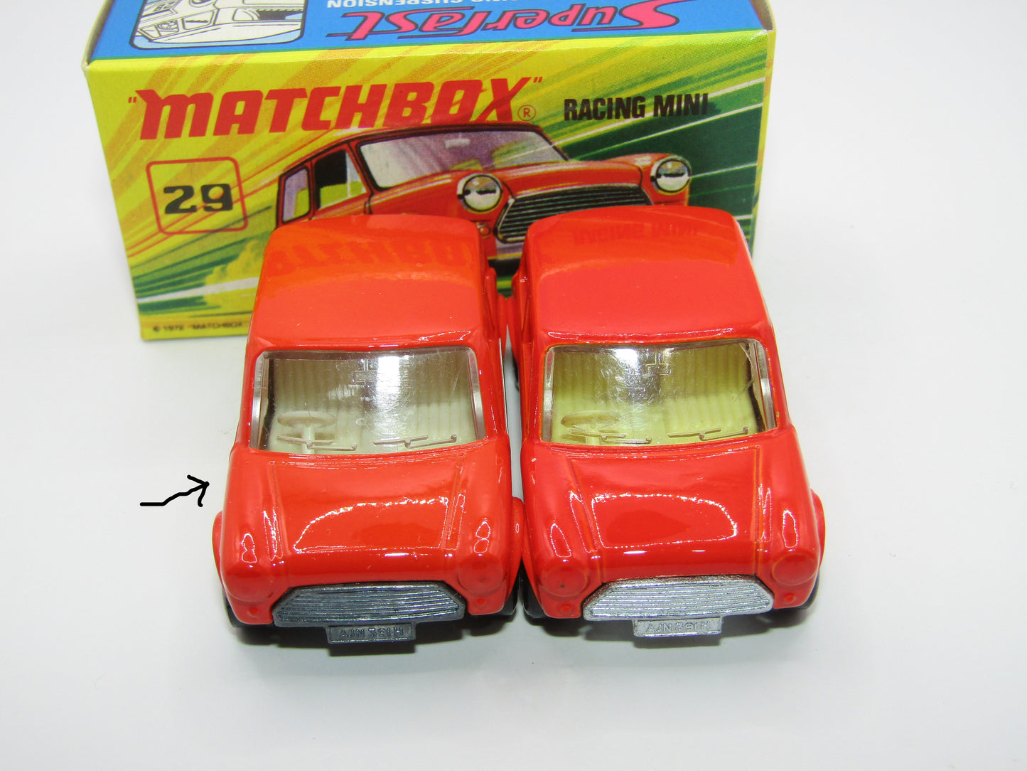 Matchbox Superfast No 29B Racing Mini Light Orange IVORY Interior