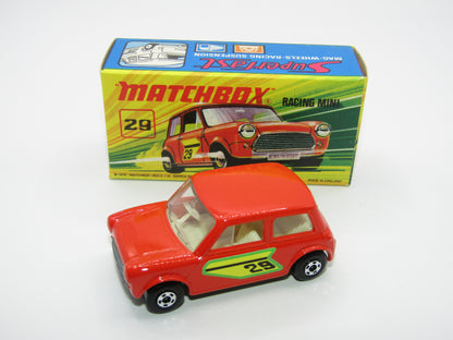 Matchbox Superfast No 29B Racing Mini Light Orange IVORY Interior