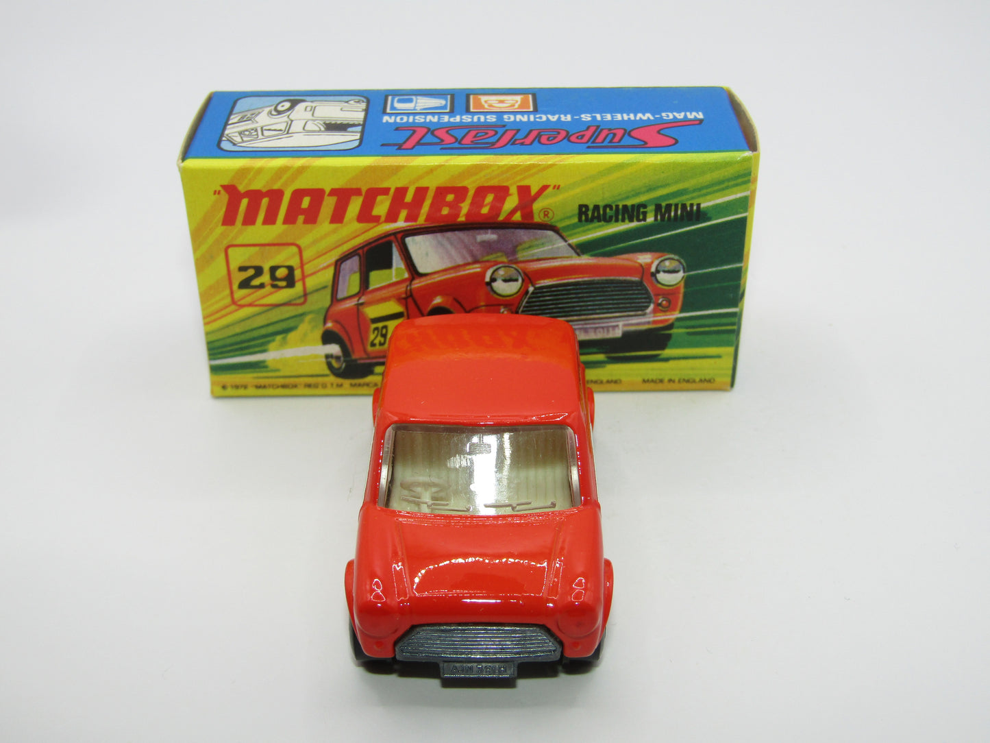 Matchbox Superfast No 29B Racing Mini Light Orange IVORY Interior