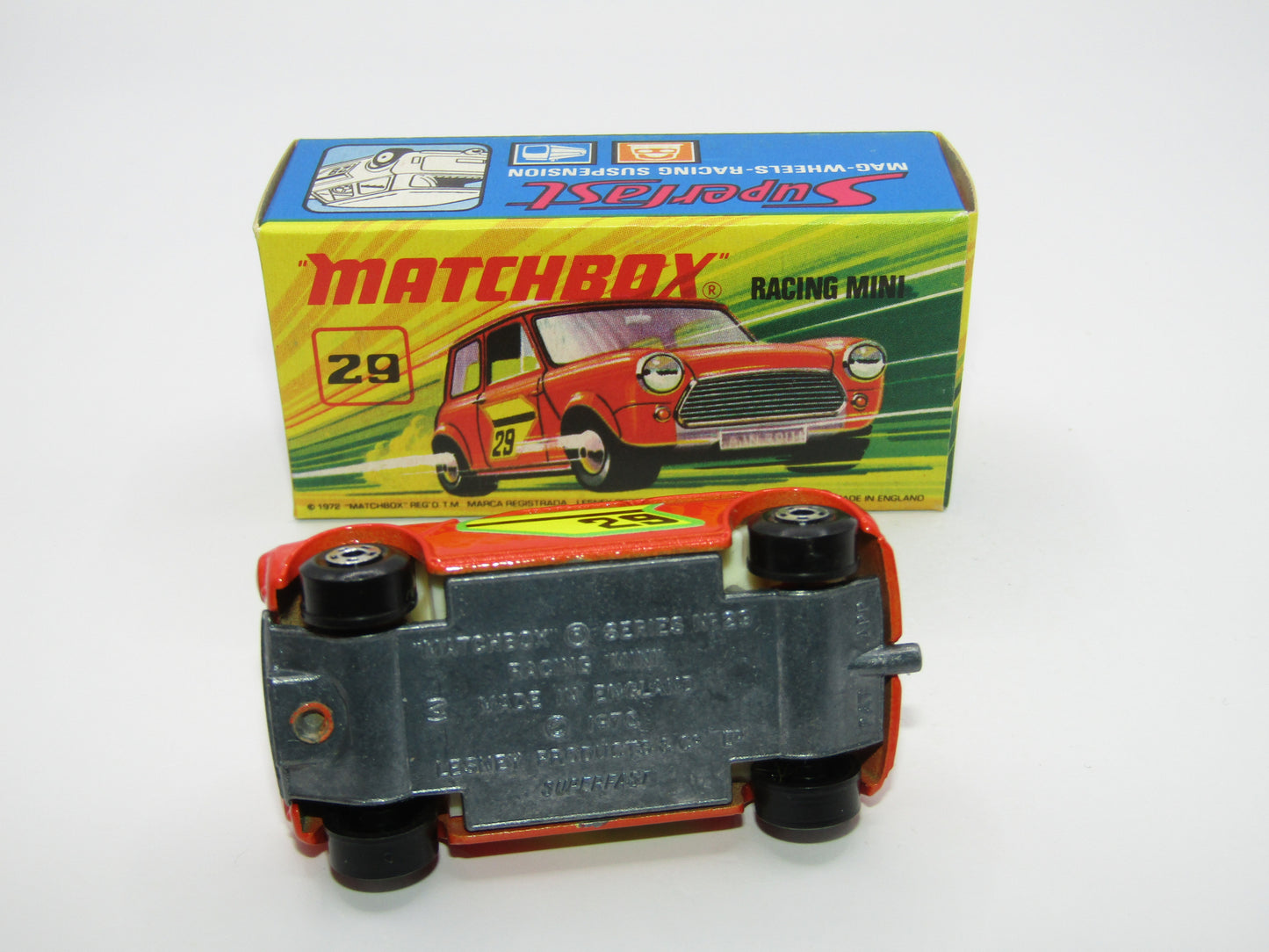 Matchbox Superfast No 29B Racing Mini Light Orange IVORY Interior