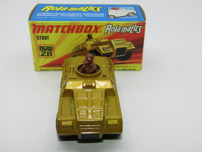 Matchbox Superfast No 28B Stoat, Gold BLACK HUBS, Black Base