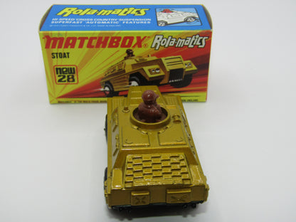Matchbox Superfast No 28B Stoat, Gold BLACK HUBS, Black Base