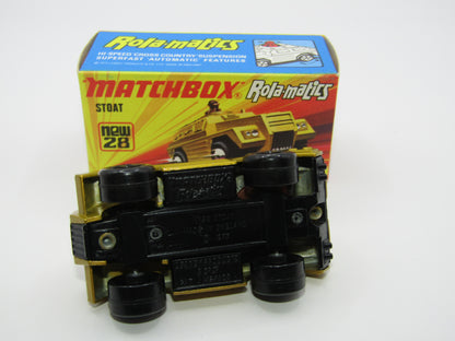 Matchbox Superfast No 28B Stoat, Gold BLACK HUBS, Black Base
