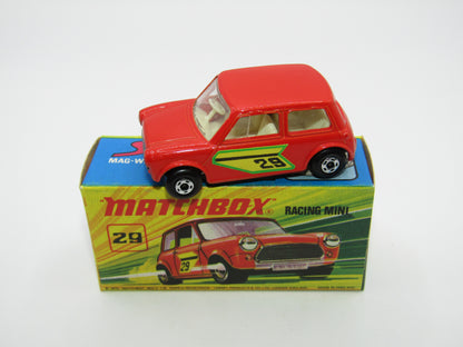 Matchbox Superfast No 29B Racing Mini Orange-Red IVORY Interior