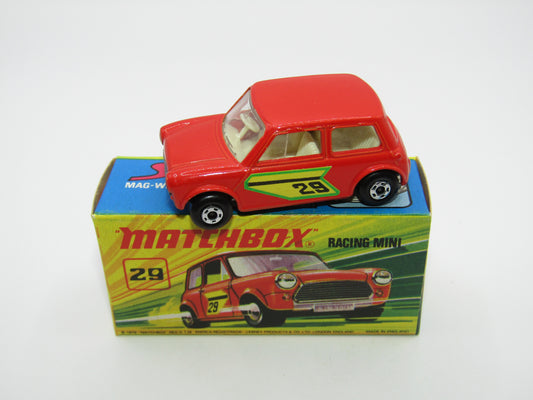 Matchbox Superfast No 29B Racing Mini Orange-Red IVORY Interior