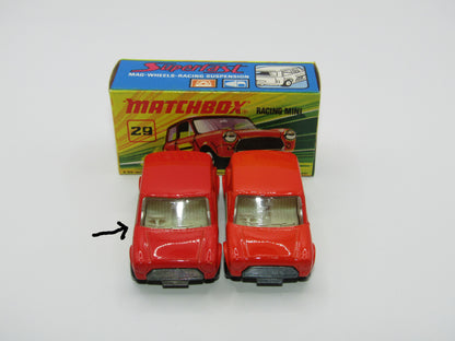 Matchbox Superfast No 29B Racing Mini Orange-Red IVORY Interior