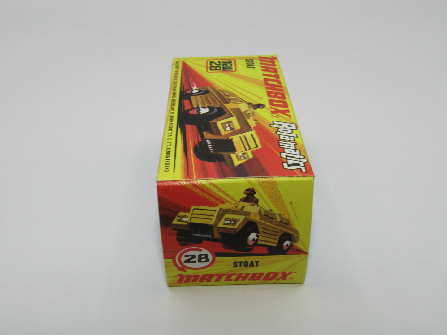 Matchbox Superfast No 28B Stoat, Gold BLACK HUBS, Black Base