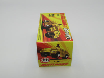 Matchbox Superfast No 28B Stoat, Gold BLACK HUBS, Black Base