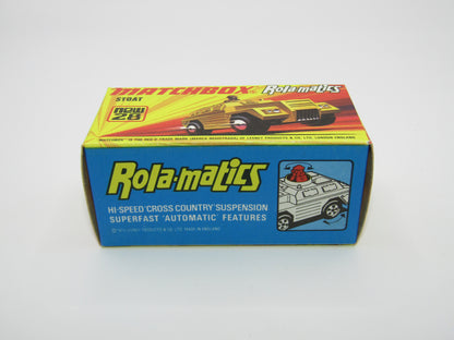 Matchbox Superfast No 28B Stoat, Gold BLACK HUBS, Black Base