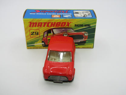 Matchbox Superfast No 29B Racing Mini Orange-Red IVORY Interior