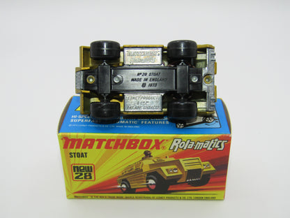 Matchbox Superfast No 28B Stoat, Gold, UNPAINTED BASE, Chrome Hubs
