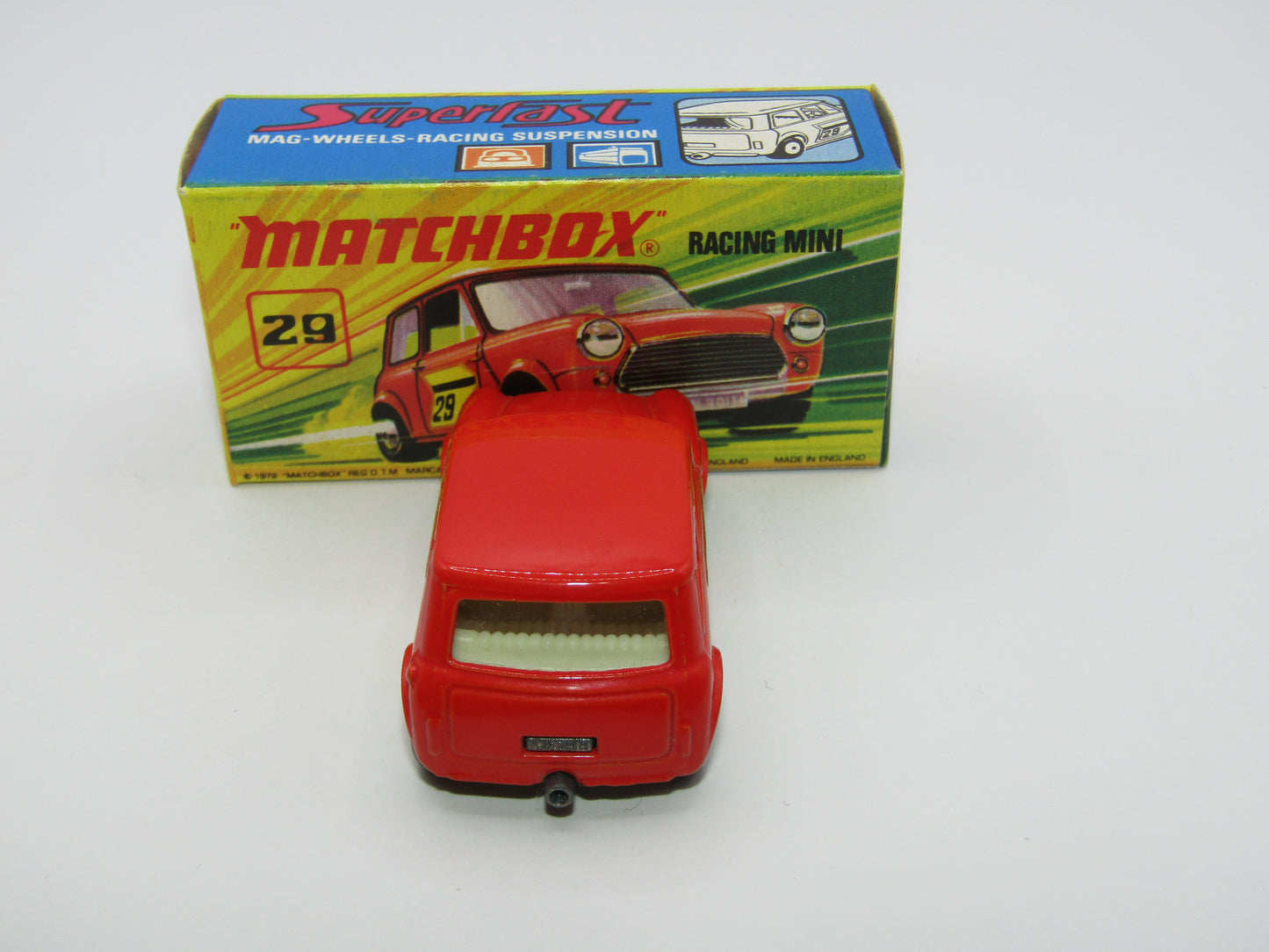 Matchbox Superfast No 29B Racing Mini Orange-Red IVORY Interior