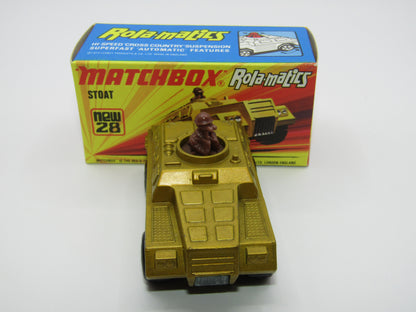 Matchbox Superfast No 28B Stoat, Gold, UNPAINTED BASE, Chrome Hubs