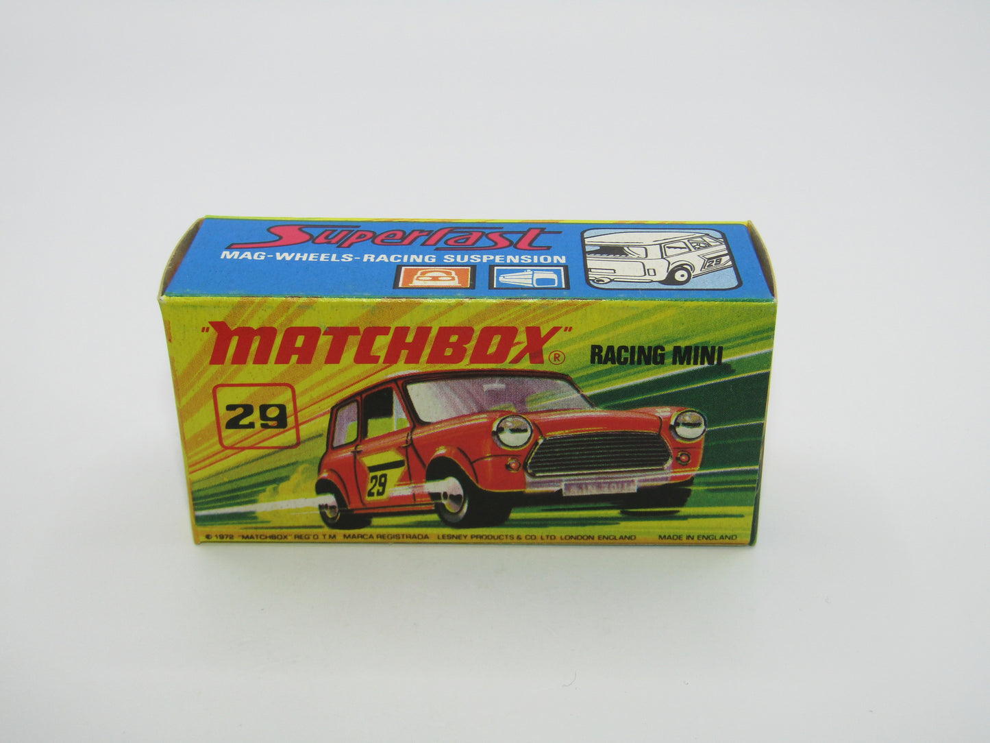 Matchbox Superfast No 29B Racing Mini Orange-Red IVORY Interior