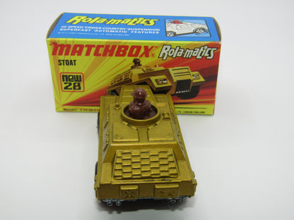 Matchbox Superfast No 28B Stoat, Gold, UNPAINTED BASE, Chrome Hubs