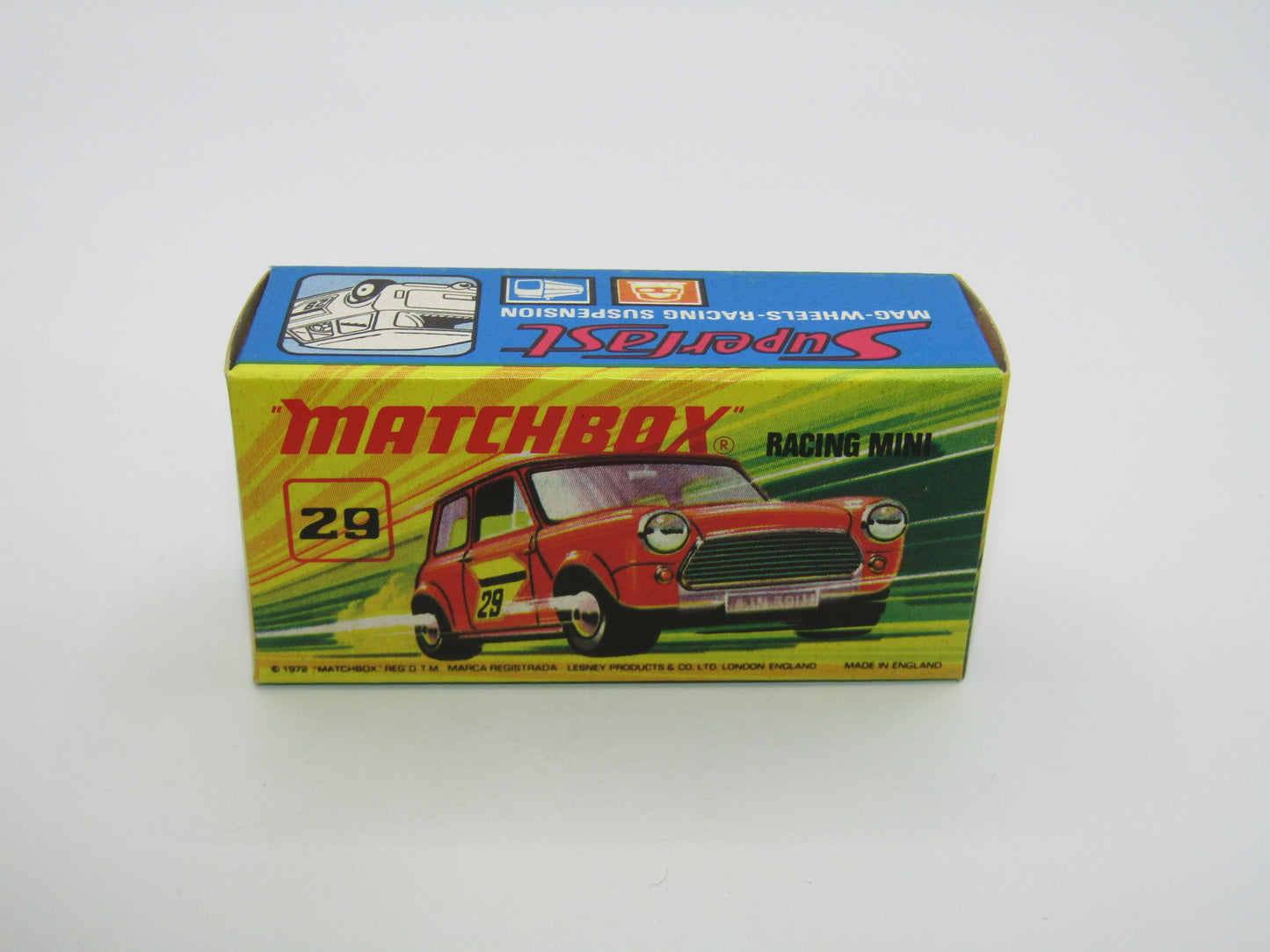 Matchbox Superfast No 29B Racing Mini Orange-Red IVORY Interior