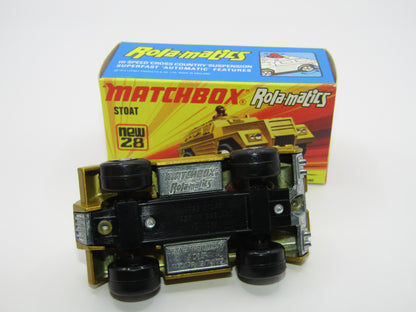 Matchbox Superfast No 28B Stoat, Gold, UNPAINTED BASE, Chrome Hubs