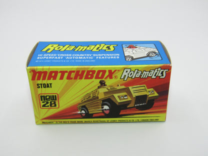 Matchbox Superfast No 28B Stoat, Gold, UNPAINTED BASE, Chrome Hubs
