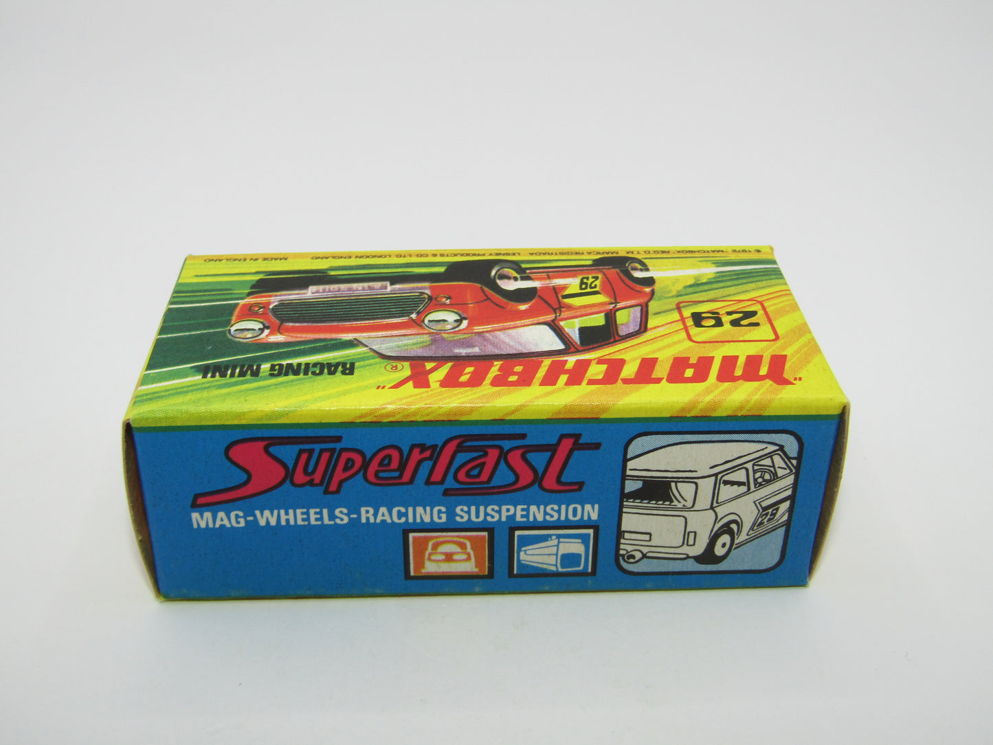 Matchbox Superfast No 29B Racing Mini Orange-Red IVORY Interior