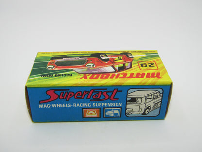 Matchbox Superfast No 29B Racing Mini Orange-Red IVORY Interior
