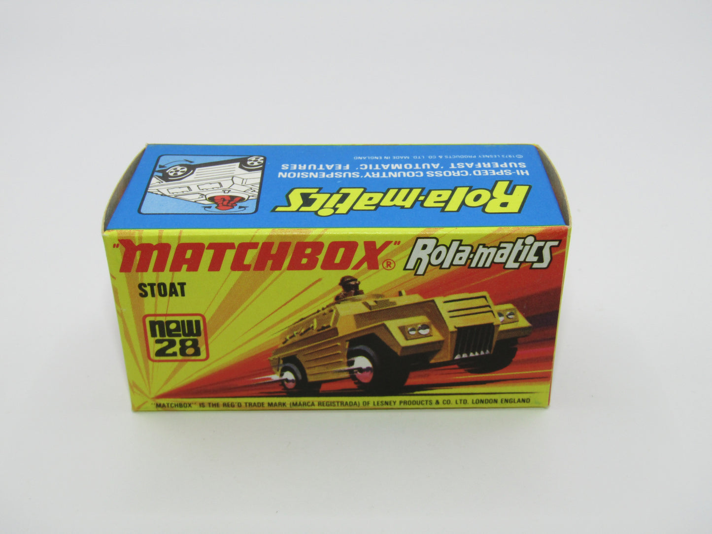 Matchbox Superfast No 28B Stoat, Gold, UNPAINTED BASE, Chrome Hubs