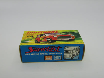 Matchbox Superfast No 29B Racing Mini Orange-Red IVORY Interior