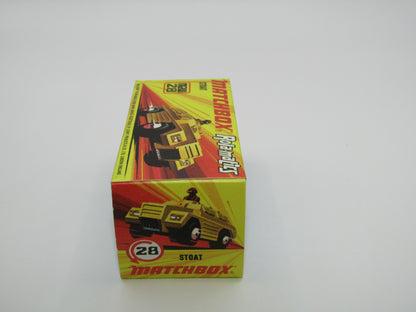 Matchbox Superfast No 28B Stoat, Gold, UNPAINTED BASE, Chrome Hubs