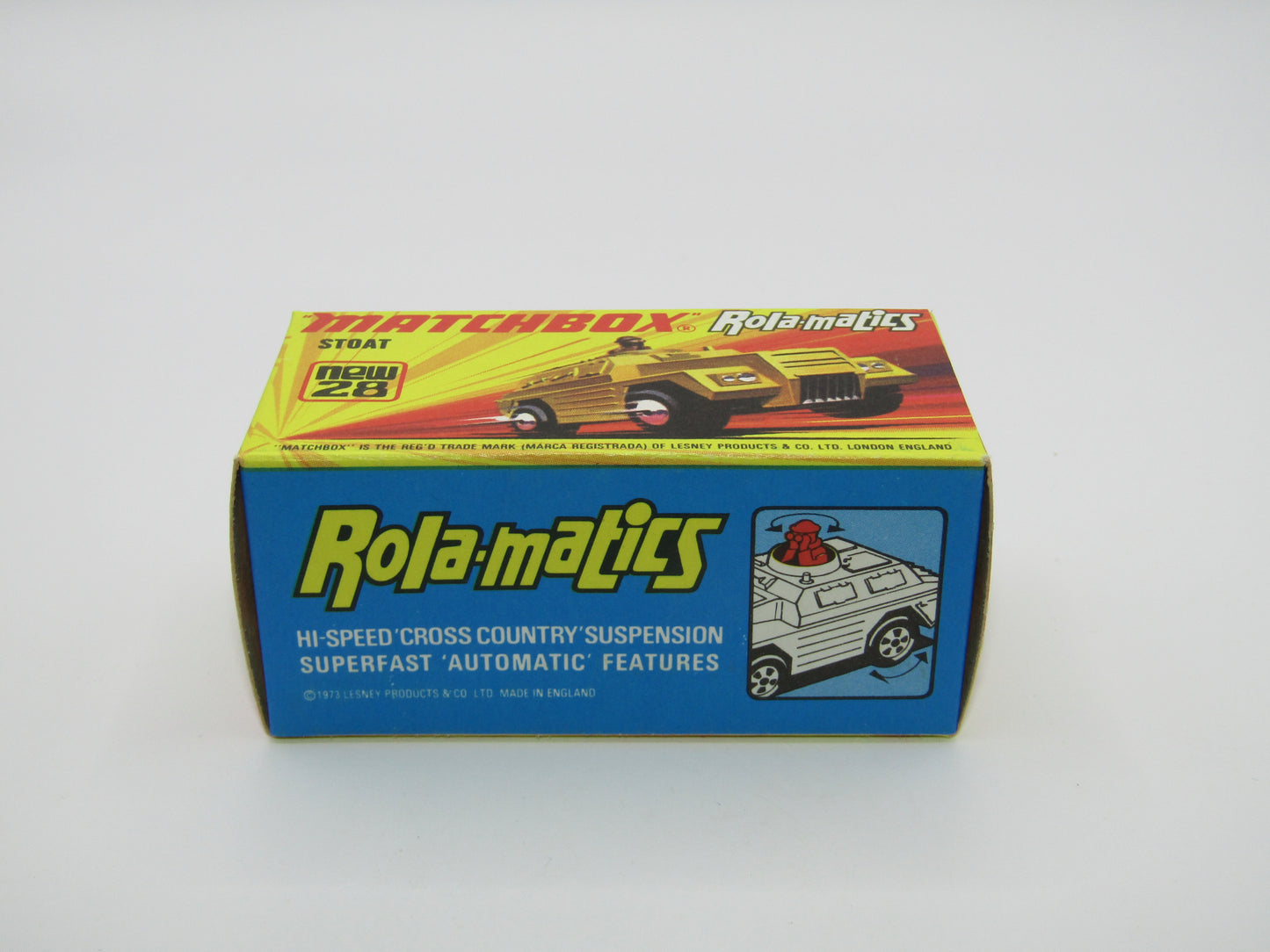 Matchbox Superfast No 28B Stoat, Gold, UNPAINTED BASE, Chrome Hubs