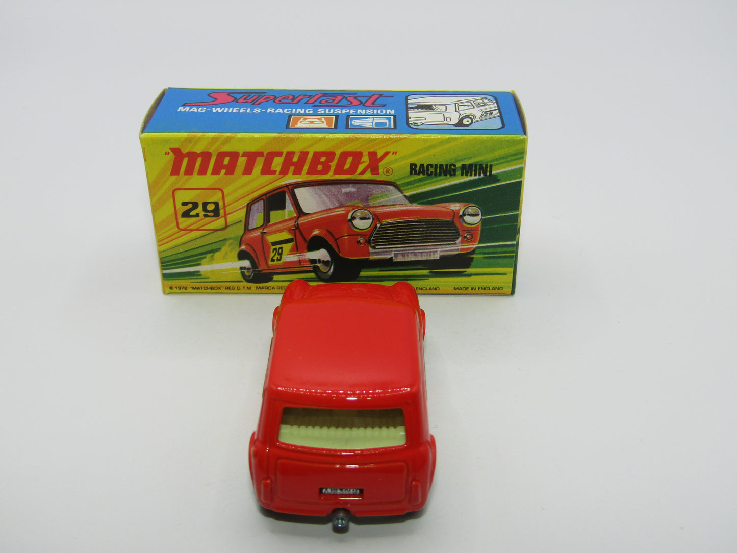 Matchbox Superfast No 29B Racing Mini DARK Orange ORANGE Outline Label