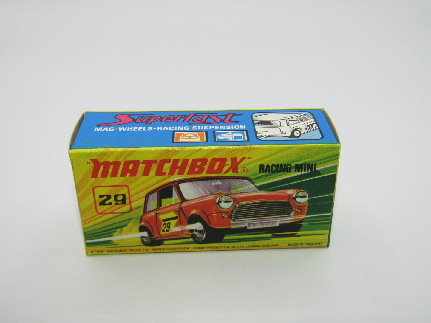 Matchbox Superfast No 29B Racing Mini DARK Orange ORANGE Outline Label