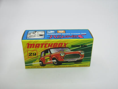 Matchbox Superfast No 29B Racing Mini DARK Orange ORANGE Outline Label