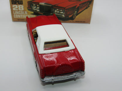 Matchbox Superfast No 28C Lincoln Continental, DARK STRAWBERRY RED, Beige Interior