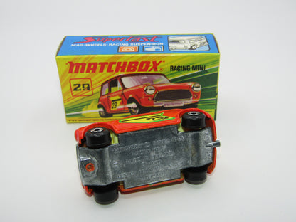 Matchbox Superfast No 29B Racing Mini DARK Orange Green Outline Label