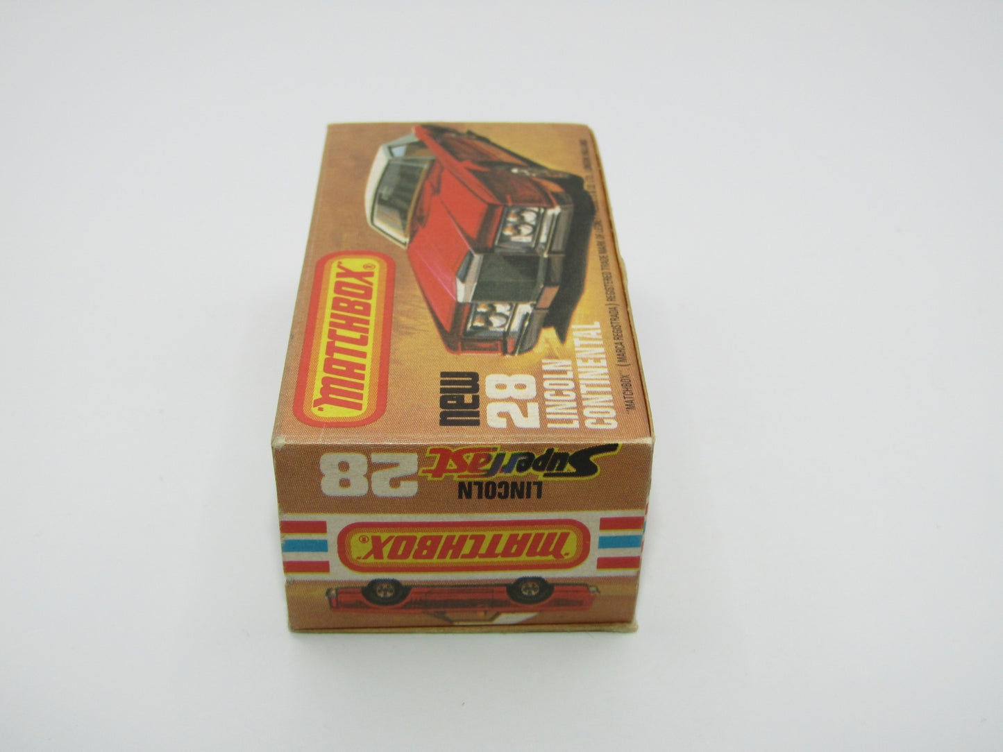 Matchbox Superfast No 28C Lincoln Continental, DARK STRAWBERRY RED, Beige Interior