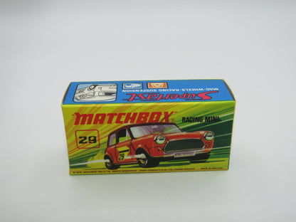 Matchbox Superfast No 29B Racing Mini DARK Orange Green Outline Label