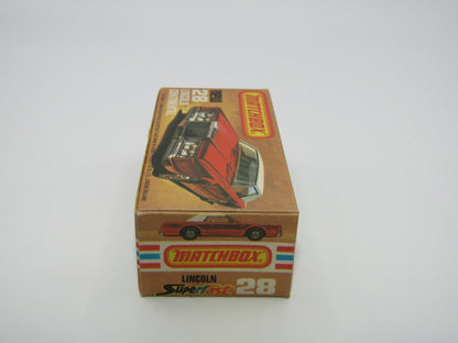 Matchbox Superfast No 28C Lincoln Continental, DARK STRAWBERRY RED, Beige Interior