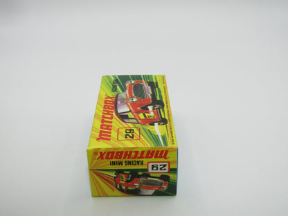 Matchbox Superfast No 29B Racing Mini DARK Orange Green Outline Label