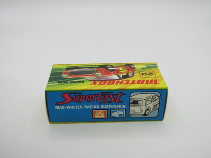 Matchbox Superfast No 29B Racing Mini DARK Orange Green Outline Label