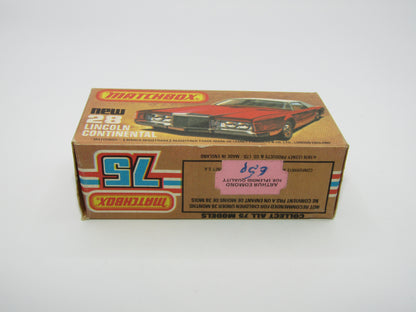 Matchbox Superfast No 28C Lincoln Continental, DARK STRAWBERRY RED, Beige Interior
