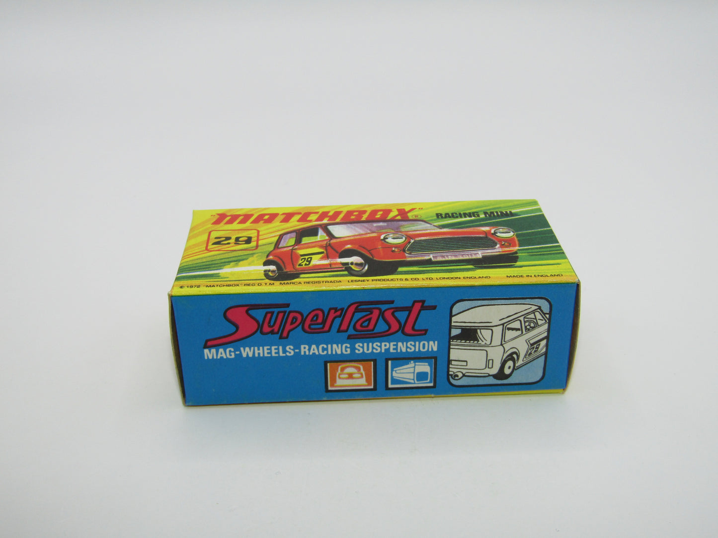 Matchbox Superfast No 29B Racing Mini DARK Orange Green Outline Label